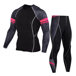 Nouvel ensemble de rashguard de compression à manches longues pour hommes 2026, imprimé crâne noir et blanc, séchage rapide, en polyester, pour MMA et BJJ - Product Image 2