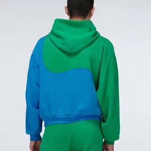 Ensemble de jogging slim pour homme 100 % coton, motif uni imprimé, avec logo personnalisé et col à capuche, idéal pour la gym et le sport - Product Image 2