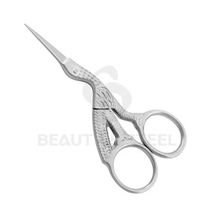 Professional Straight Cuticle Scissors with Artisan Crane-Design Handles and <b>Sandblasted</b> Matte Finish - Product Image 6