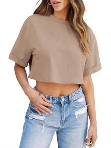 Camiseta con Logotipo Personalizado para Mujer, Algodón Transpirable, Tejido Jersey, Ropa de Primavera/Verano, Alta Calidad, Corte Ajustado Informal, Manga Corta - Product Image 1