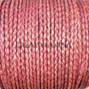 Gran oferta, lo último en cordones de cuero trenzado de 4 capas de 3mm, tinte Natural, accesorios de joyería artesanal DIY antiguos, conjunto completo de componentes a la venta - Product Image 2