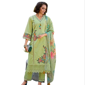 Nouvelle collection Pura Chiknakari Weaving Self Shifhali Vintage Quick Dry All Seasons Kurti Pant Dupatta pour la vente en gros - Product Image 1