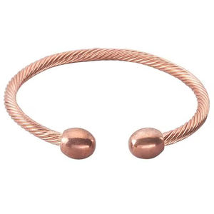 Bracelet ajustable en cuivre massif, design unisexe, recommandé par les médecins pour une meilleure circulation sanguine, mode, bien-être, yoga, méditation - Product Image 1