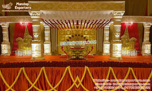 Hermoso Mandap de Madera para Bodas Hindúes en Interiores, Diseño Moderno, Impresionante Mandap de Madera para Bodas Indias en España - Product Image 6