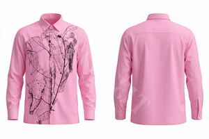 เสื้อเชิ้ตทำงาน เสื้อผ้าสำนักงาน ระบายอากาศได้ดี แขนยาว พิมพ์ลายใบไม้ตามสั่ง รับผลิตแบบ OEM ODM เสื้อเชิ้ตผู้ชาย - Product Image 5