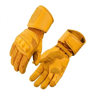 Gants de moto en cuir véritable respirants pour l'été, compatibles avec les écrans tactiles, protection des poings et des paumes, pour hommes, course et motocross - Product Image 3