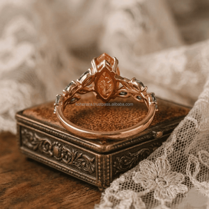 Anillo de Acero Inoxidable con Piedra de Nacimiento de Julio, Chapado en Oro de 18K, Color Naranja Brillante, Cobre, Regalo, Moda, Joyería de Nueva Llegada para Festividades - Product Image 3