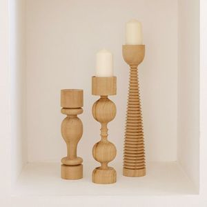 Handmade Long Wooden <b>Candle</b> Stand Decorative Natural Wood Candlestick Holder for Home Interior Wedding and Festive Decoration - Product Image 2