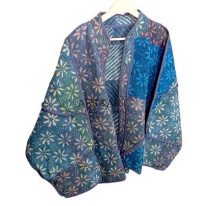 Handmade Vintage Autumn New Arrival Women's Cotton Designer Kantha <b>Jacket</b> <b>Short</b> Multi Color Ethnic Style Open Closure - Product Image 2