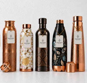 Botella de Agua de Madera Premium con Tapa de Cobre, Acabado de Madera Natural, Reutilizable, Ecológica, para el Hogar, la Oficina, Viajes y Regalos - Product Image 6