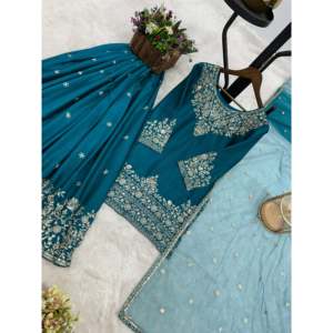 Top de mujer-Conjunto Lehenga Dupatta con bordado elegante y trabajo de lentejuelas para fiestas - Product Image 2