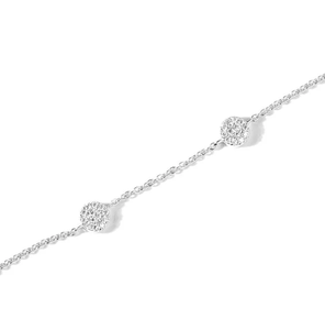 Bracelet chaîne en or massif 18 carats avec mini-diamants de laboratoire délicats et éblouissants pour femme, bijou élégant, cadeau idéal - Product Image 2