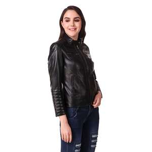 Chaqueta Corta de Cuero Sintético para Mujer, Elegante, de Manga Larga, con Cierre y Bolsillos, Estilo Urbano, Nueva Colección 2025 - Product Image 2