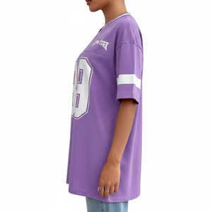 Camiseta de Cuello Redondo a la Moda, Versátil, Informal, Holgada, de Manga Corta, para Mujer, Nueva Colección de Verano, Venta al Por Mayor - Product Image 3