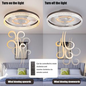 Moderno minimalista ventilatori a soffitto con lampadario ad anello telecomando per camera da letto vivaio soggiorno - Product Image 5