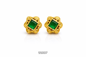 MOLL JEWELLERS ต่างหูโลหะผสมสังกะสีชุบทองพรีเมียม ความหนาของชุบทอง 0.3 มม. เครื่องประดับงานแต่งงานสำหรับผู้หญิงทันสมัย - Product Image 2