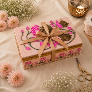 **Bridal Lid <b>Box</b> Handmade Wedding <b>Gift</b> Packaging Jewelry Storage Hamper <b>Box</b> Indian Shagun Organizer for <b>Brides</b> Decorative <b>Box</b> - Product Image 5