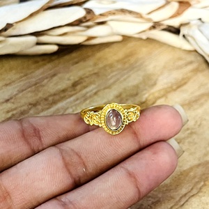 New Arrival Moonstone <b>Rings</b> Boho Brass Jewelry Women 18k Gold Plated Antique Filigree <b>Dainty</b> Scroll <b>Ring</b> for Wholesale/OEM/ODM - Product Image 2