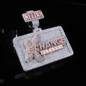 <b>Custom</b> <b>Name</b> Logo Moissanite Pendant Iced VVS Charm <b>Necklace</b> Hip Hop Jewelry 925 Silver 18K Gold - Product Image 3