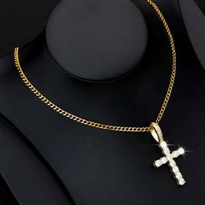 จี้กางเขนเงินแท้ 925 ประดับเพชรโมอิสซาไนต์ VVS ขนาดเล็ก สร้อยคอแบบ Ice Out เครื่องประดับจี้เพชรโมอิสซาไนต์รูปกางเขน - Product Image 5