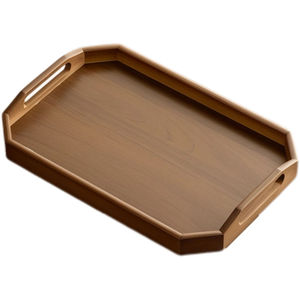 Bandeja de Servir de Madera de Lujo con Asas Recortadas, Bandeja Decorativa para Desayuno, Té y Café para el Hogar, Hotel y Restaurante - Product Image 1