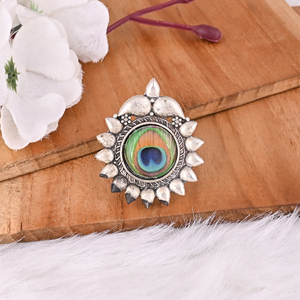 Ensemble collier, boucles d'oreilles et bague en corde de jute faits à la main avec motif paon - Product Image 4