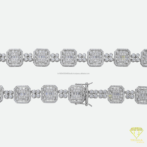 Ensemble de colliers géométriques élégants en diamants de laboratoire sertis dans de l'argent sterling 925, parfait pour les importateurs et les détaillants de bijoux haut de gamme - Product Image 3