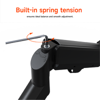Soporte de Monitor Ajustable en Altura con Resorte de Gas, Apto para Monitores de 10 kg, Soporte de Escritorio para Pantalla de 32 Pulgadas, Brazo para Monitor