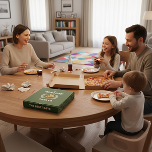 กล่องพิซซ่ากระดาษคราฟท์พิมพ์ลายแบบพรีเมียม เป็นมิตรกับสิ่งแวดล้อม ปลอดภัยสำหรับไมโครเวฟ พร้อมปั๊มร้อน สำหรับร้านอาหารและบริการจัดส่งอาหาร - Product Image 2