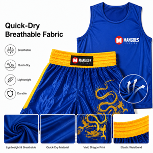 Combinaisons d'entraînement d'arts martiaux personnalisées, respirantes et écologiques, directement de l'usine, pour la boxe, le taekwondo, le sanda, unisexe, en polyester de haute qualité - Product Image 2