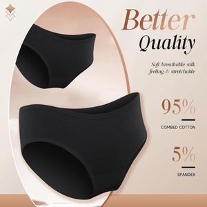Braguitas de Algodón sin Costuras para Mujer, Cintura Media, Color Sólido, Antibacterianas, Cómodas y Transpirables, Ropa Interior para Adultos - Product Image 2