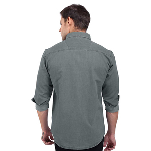 Wholesale Custom Logo Cotton Denim Long Sleeve <b>Patchwork</b> Casual <b>Shirts</b> for Men Sizes Plus 6XL Anti-Wrinkle Breathable Features - Product Image 2