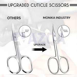 Ciseaux à cuticules en acier inoxydable avec étui en cuir pour manucure et pédicure de qualité professionnelle - Product Image 6