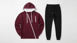 Setelan Training Pria Ukuran Besar Model Acid Wash Polos, Hoodie Resleting dan Celana <span class=keywords><strong>Jogger</strong></span> 2 Potong, Pakaian Olahraga Kasual Musim Semi - Product Image 4