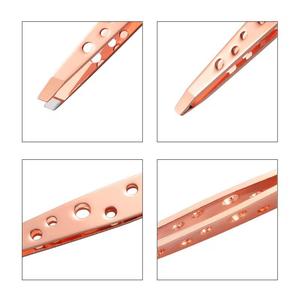 Pince à épiler en cuivre à pointes lisses, outil métallique de précision pour usage esthétique - Product Image 5