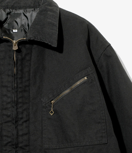 Custom Spring Embroidery Zip Up Retro Canvas Printed Logo Cotton Mens <b>Worker</b> <b>Jacket</b> - Product Image 3