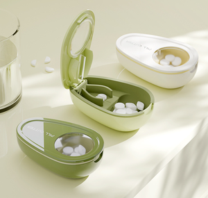 เครื่องตัดยาพร้อมกล่องเก็บยา วัสดุ PP สีเขียวสำหรับเก็บยา - Product Image 1