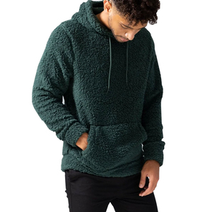 Best Sale Customized Embossed Printed Solid Color <b>Men</b> <b>Sherpa</b> Jacket Unique Zipper Style Regular Fit Best Design <b>Fleece</b> Hoodie - Product Image 4