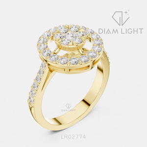 Bague de fiançailles en diamant de laboratoire certifié IGI 0,732 carats, or blanc 14 carats, taille ronde, clarté VS+, couleur F+, pour mariage ou anniversaire - Product Image 6