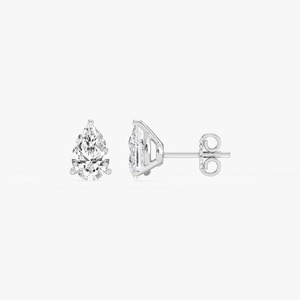 Éblouissantes boucles d'oreilles en or massif 14 carats avec diamants de laboratoire pour femmes, solitaires taille poire, pour mariage et soirée, bijoux de luxe haut de gamme - Product Image 1