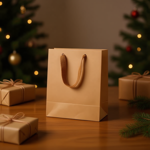 Sacchetto regalo in carta kraft Ilan 16x8x22 cm con manici per confezioni regalo - Product Image 2