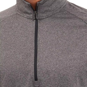 <b>Mens</b> Streetwear Hoodies Heavy GSM Cotton Fleece <b>Sweatshirt</b> OEM Custom Design Wholesale Fashion <b>Men's</b> Gray Quarter <b>Zip</b> Pullover - Product Image 4