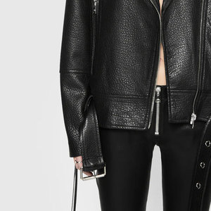 Women's Custom Made Breathable Quilted Genuine Leather Crop Jacket Winter Use High Quality Leather Jackets - Product Image 5