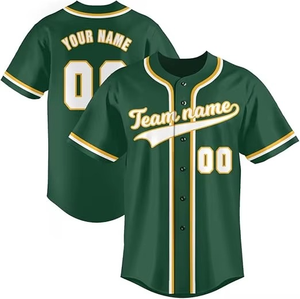 High Quality Baseball/Softball Uniform Shirt Heat-Transfer Printed Solid Short Sleeves 100% Polyester Breathable Team Jersey - Product Image 3