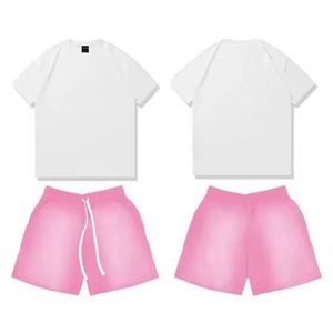 Conjunto de Camiseta y Pantalones Cortos para Hombre, Diseño Casual Urbano de Verano, Algodón Grueso, Estampado Personalizado con Letras - Product Image 2
