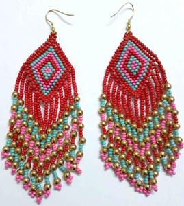 Pendientes de cuentas de vidrio artesanales para colección de joyería boutique con diseño de cuentas detallado y acabado premium - Product Image 2