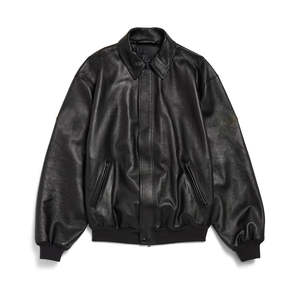 Veste en PU vintage personnalisée pour homme NESTA SPORTS, veste bomber noire brodée de haute qualité, veste en cuir zippée - Product Image 1
