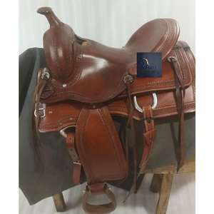 Brown Leather Western Barrel Racing Horse Saddle Basket Wave <b>Hand</b> Tooling Latigo Straps Hard Seat Tack Set 10" 18" Inch - Product Image 1