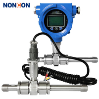 Débitmètre numérique à capteur mécanique 4 chiffres en acier inoxydable pour liquides (diesel, eau, alcool) avec précision de 1 %