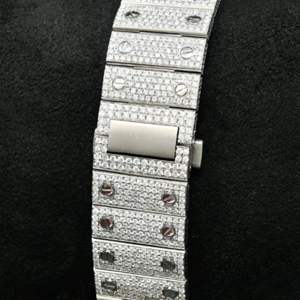 Montre unisexe la plus vendue, sertie de moissanite, avec fonction date automatique, montre de haute qualité avec diamants incolores, prix de gros - Product Image 4